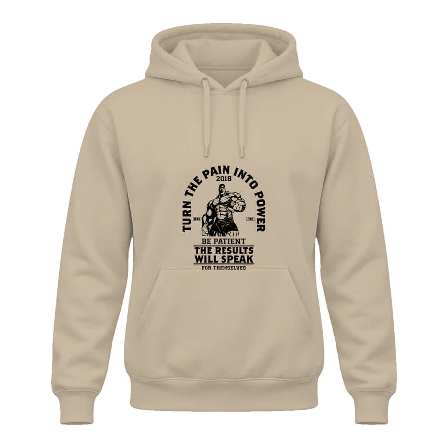Hoodie — Fitness · Objectif forme — Devant — Beige