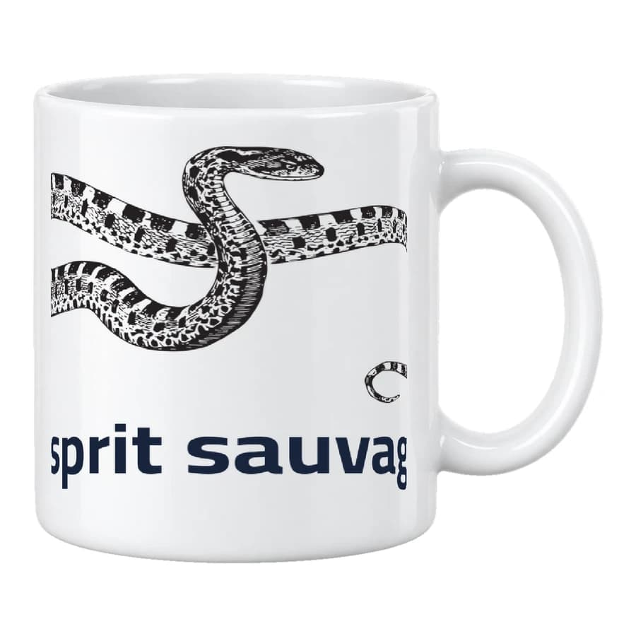 Mug — Vipère · Gravure vintage — الأمام — أبيض